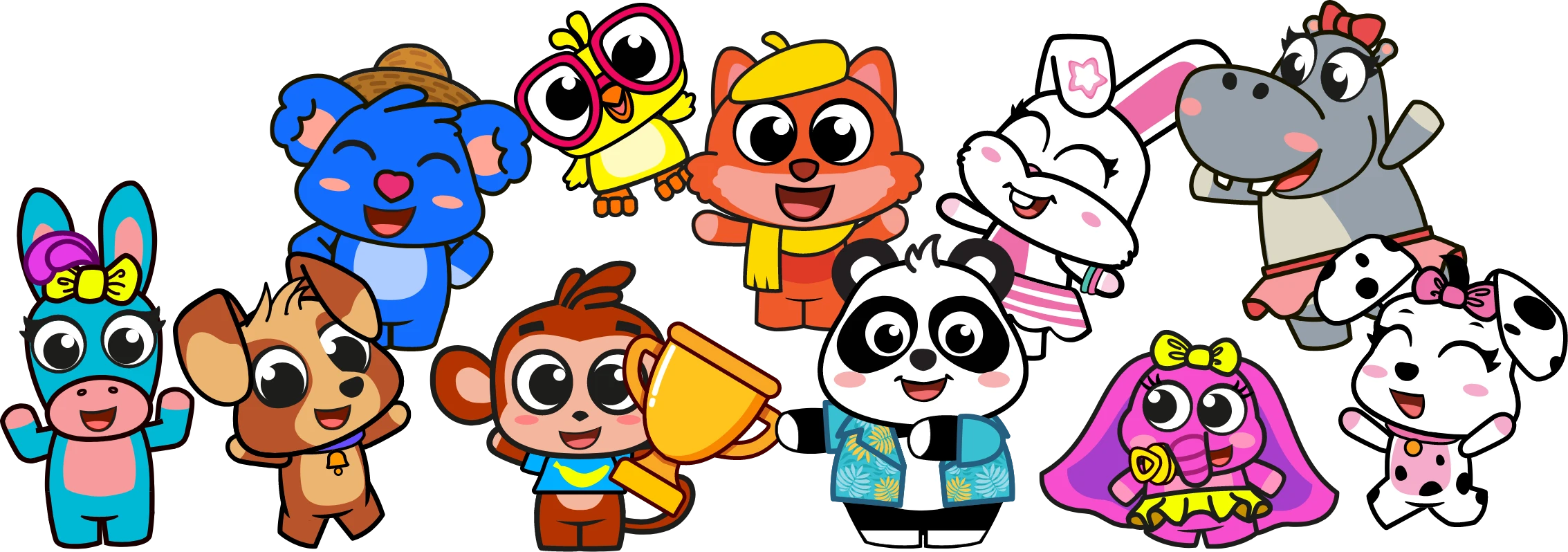 The eleven Tiny Minies characters posing together