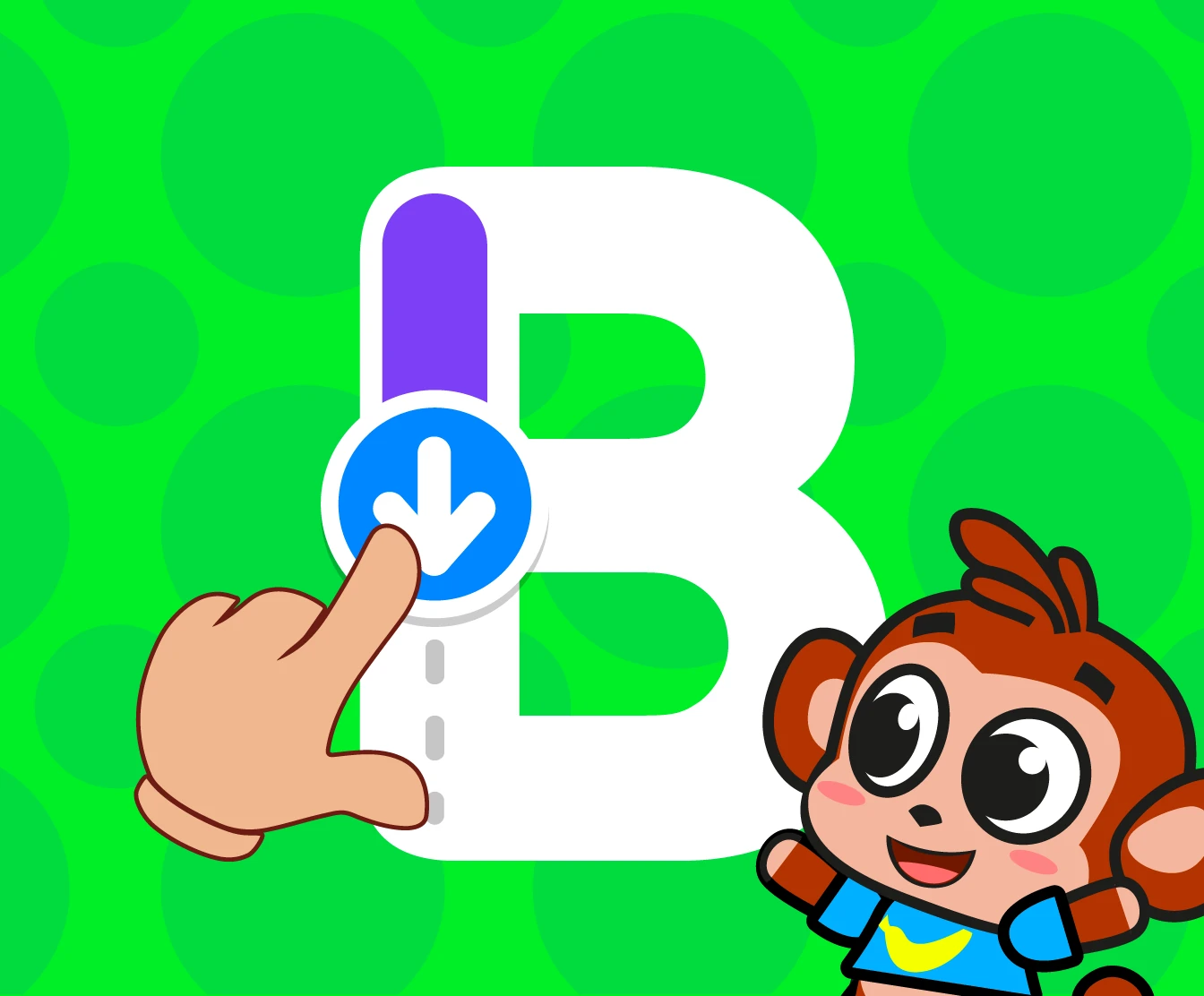 Letter B tracing practice for age 4