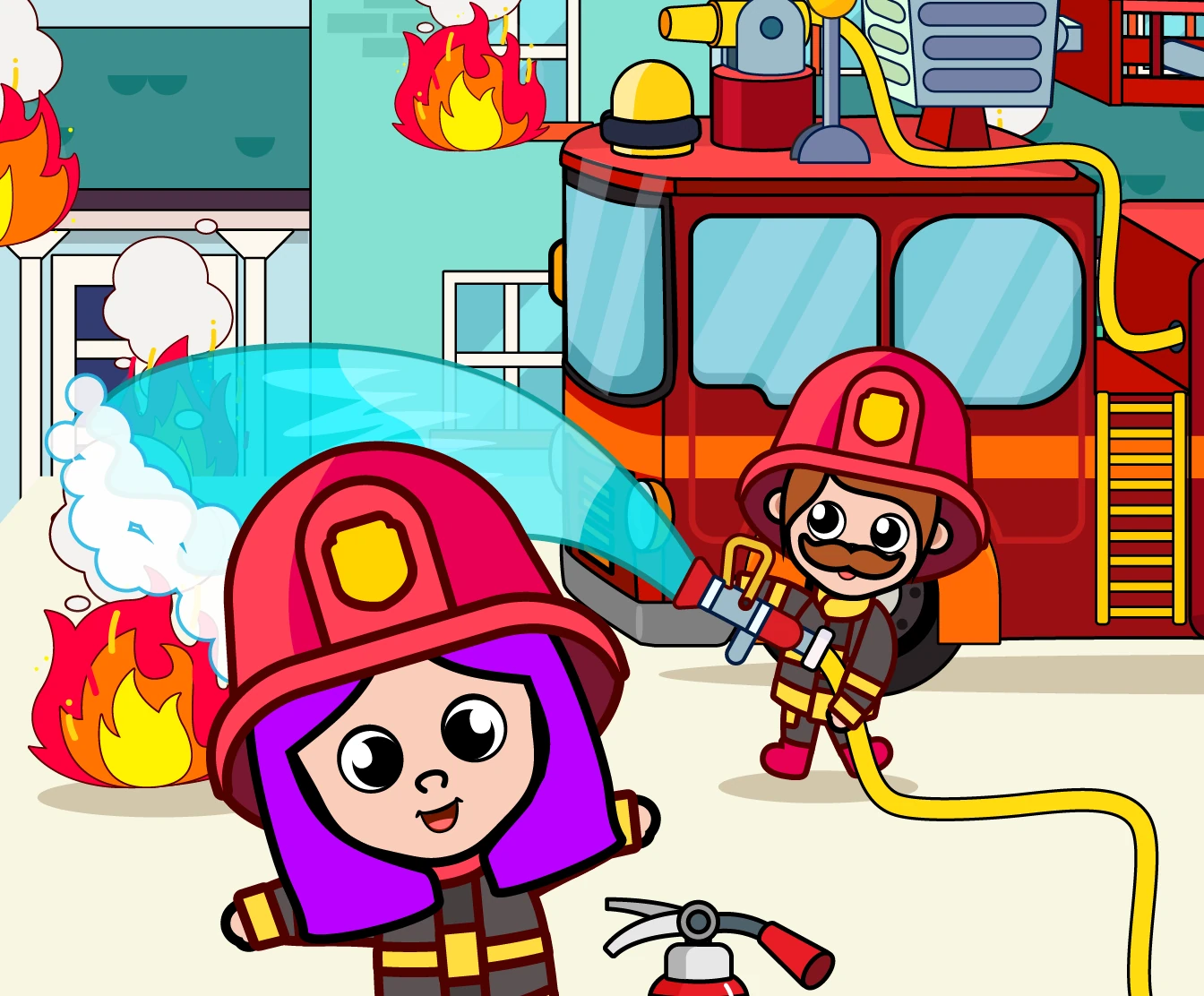 Firefighter jobs-themed game for age 6