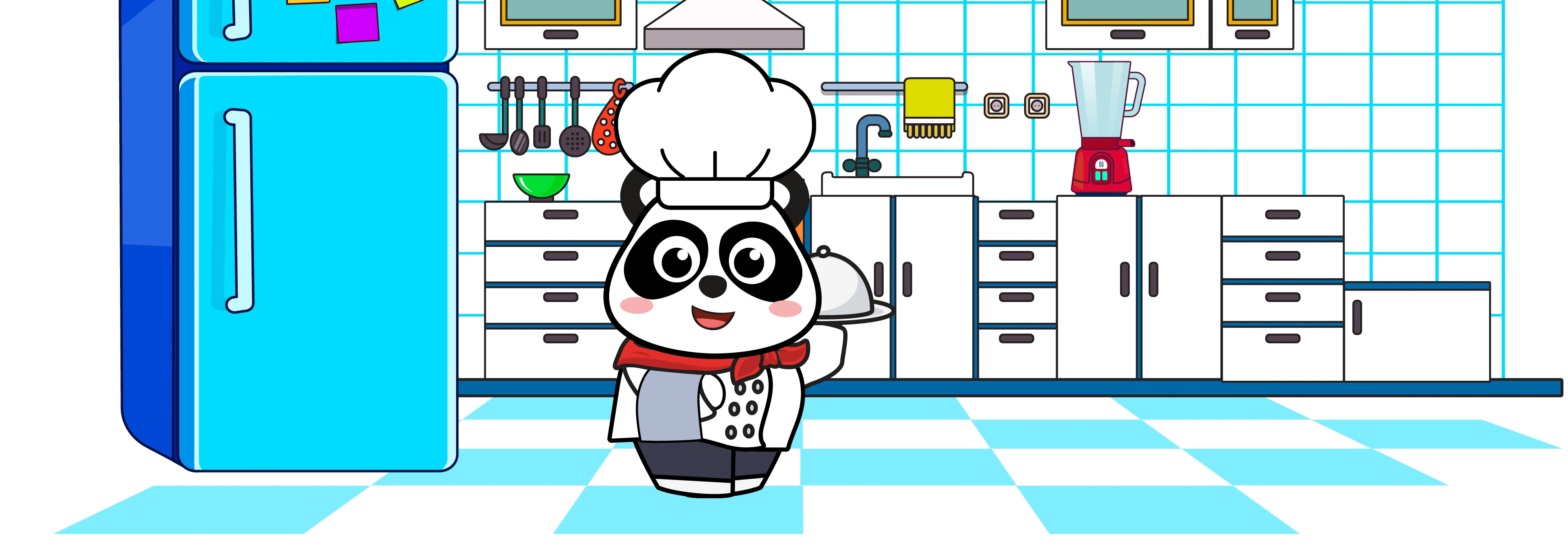 Bongo the panda in his kitchen — Tiny Minies’ cozy chef