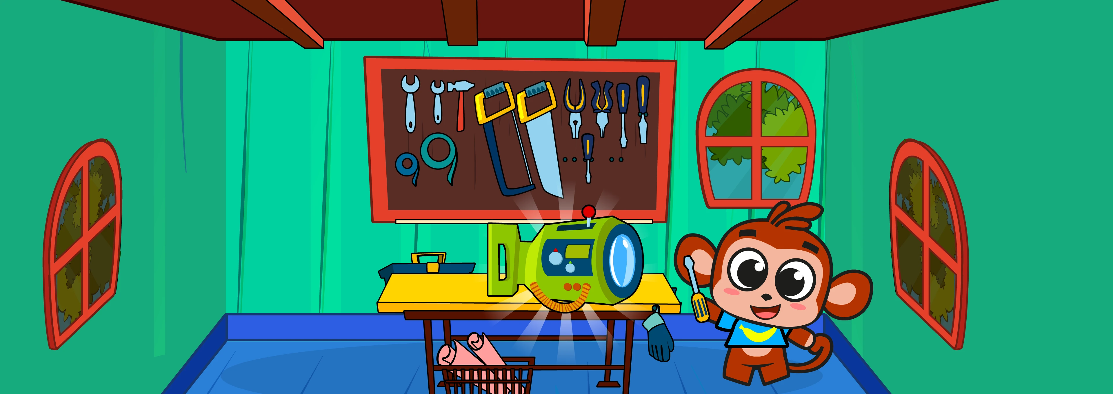 Oli the monkey — Tiny Minies’ playful inventor